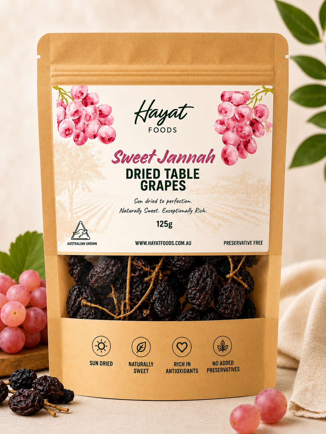 Hayat Sweet Jannah™ Dried Table Grapes (125g)