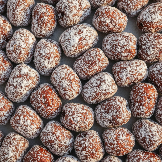 Hayat Snow Kissed Jujubes - full frame overhead shot